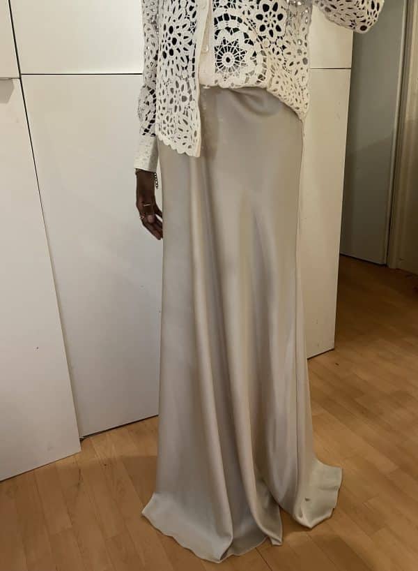 jupe an satin , jupe longue , jupe satoné grande taille