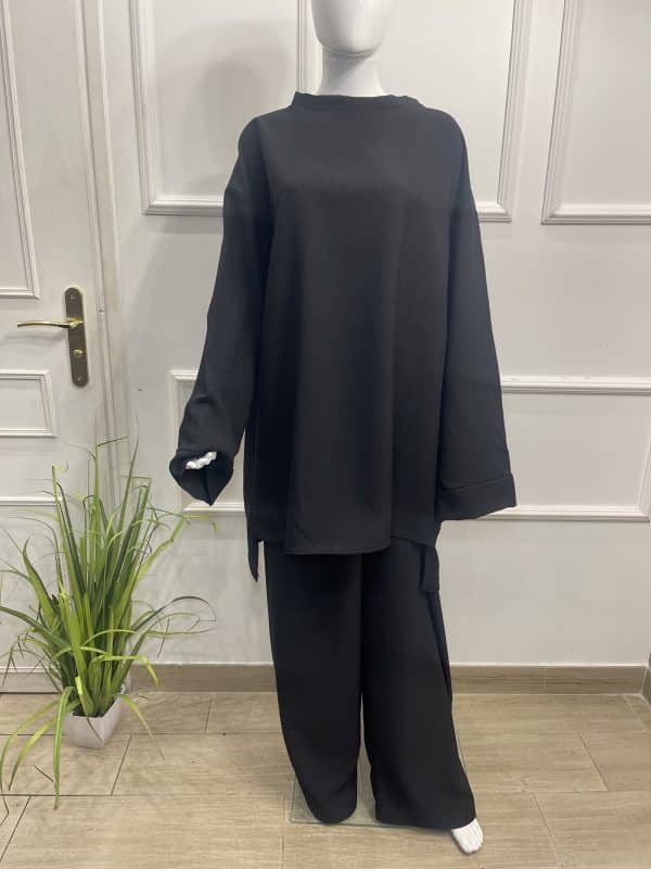curvy , ensemble pantalon portefeuillegrande taille noeur sur le cote , mastour , tall ensemble grande longeur
