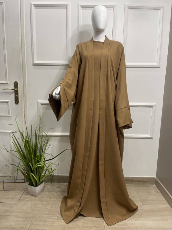 Ensemble sous abaya et kimono pantalon lin grande taille tall