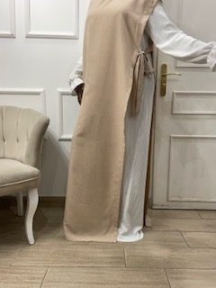 abaya ensemble 2 pièces grande taille tallbeige