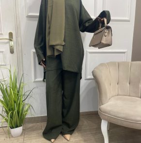 Ensemble pantalon lin grande taille tall