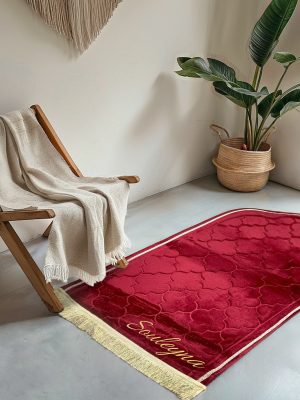 Tapis de prière personnalisé Rouge