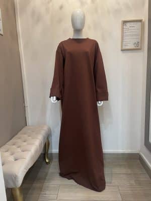 Robe t-shirt tall pour hiver robe grande taille jusqu'à 1m90 - Marron