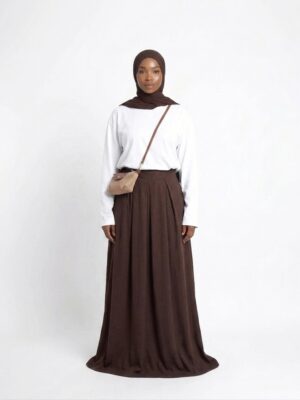 Jupe Longue Grande Taille Tall – Taille Ajustable pour Femmes jusqu'à 1m90 - Marron
