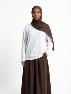 Jupe Longue Grande Taille Tall – Taille Ajustable pour Femmes jusqu'à 1m90 - Marron
