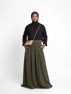 Jupe Longue Grande Taille – Taille Ajustable pour Femmes jusqu'à 1m90 - Kaki