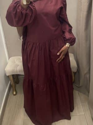 Confection - Longue Robe ample imprimé – Bordeaux jusqu’à 1m85