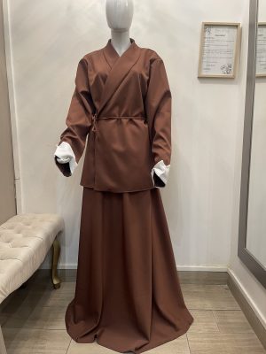 Ensemble mastour Tailleur Grande Taille Blazer et jupe longue Spéciale grande taille jusqu'à 1m90 - Marron