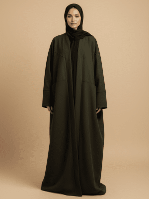 Manteau tall Amara grande taille Élégance Couture Mastour pour Femmes Grandes (jusqu’à 1m90) - Kaki
