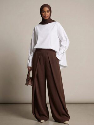 Pantalon ballon grande taille tall & curvy - Marron