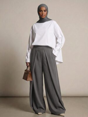 Pantalon ballon grande taille tall & curvy - Gris