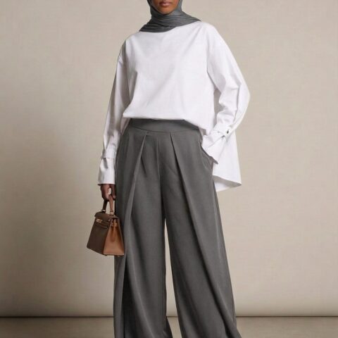 Pantalon ballon grande taille tall & curvy - Gris