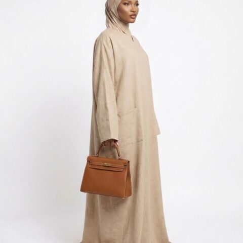 ro beige.abaya tall curvy modesfashion mastour long ample grande longeur , 1m80 , abaya grande taille tall