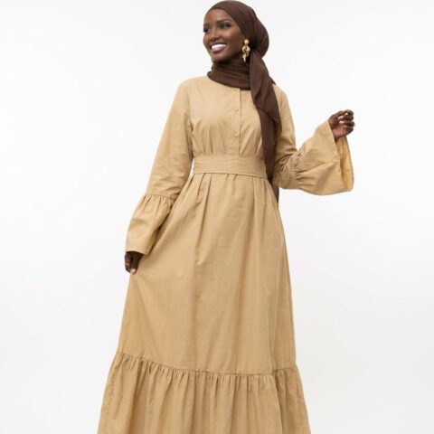 Confection Robe Ezalia longue coton - Beige