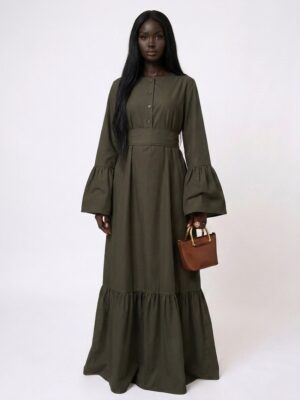 Longue robe grande taille tall & curvy  - Kaki