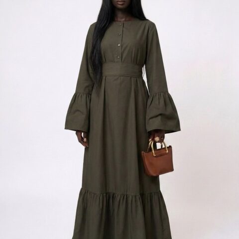 Longue robe grande taille tall & curvy - Kaki
