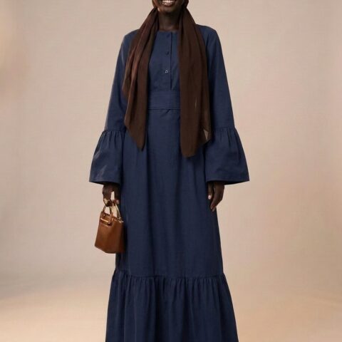 Longue robe grande taille tall & curvy - Bleu