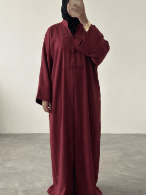 Abaya tall lyrelle Fermoirs Brandebourg — Coupe Ample & Fluide - BORDEAUX